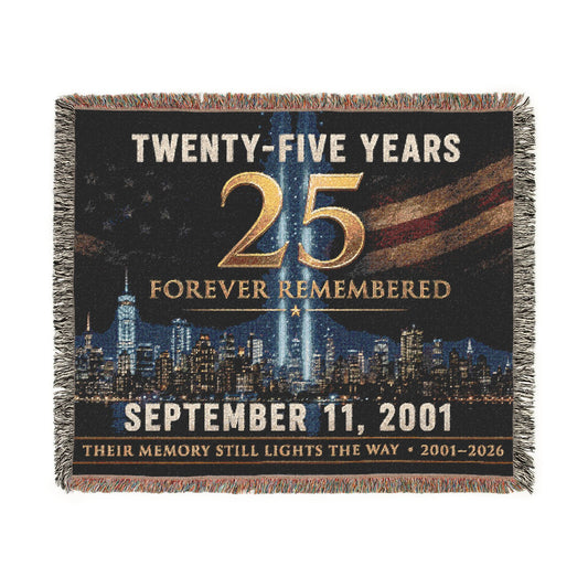 Woven Blanket — "Twenty-Five Years: Forever Remembered" 9/11 Memorial Throw