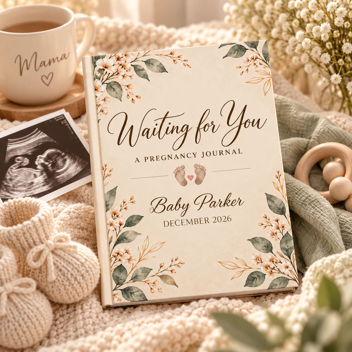 “Waiting for You” Personalized Pregnancy Journal & Baby Memory Book