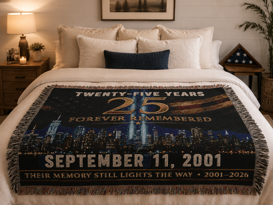 Woven Blanket — "Twenty-Five Years: Forever Remembered" 9/11 Memorial Throw