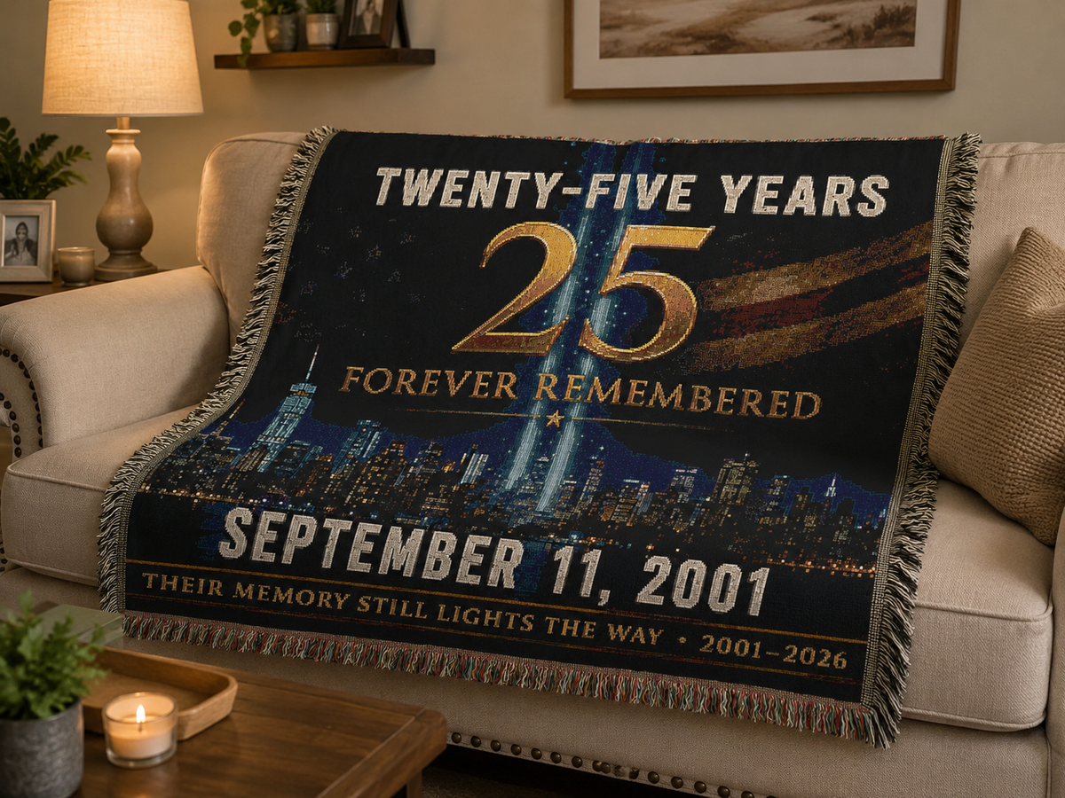 Woven Blanket — "Twenty-Five Years: Forever Remembered" 9/11 Memorial Throw