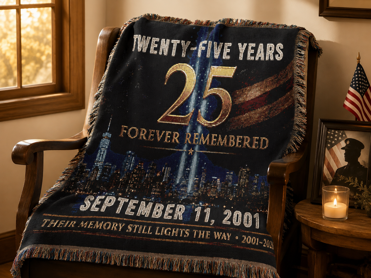 Woven Blanket — "Twenty-Five Years: Forever Remembered" 9/11 Memorial Throw
