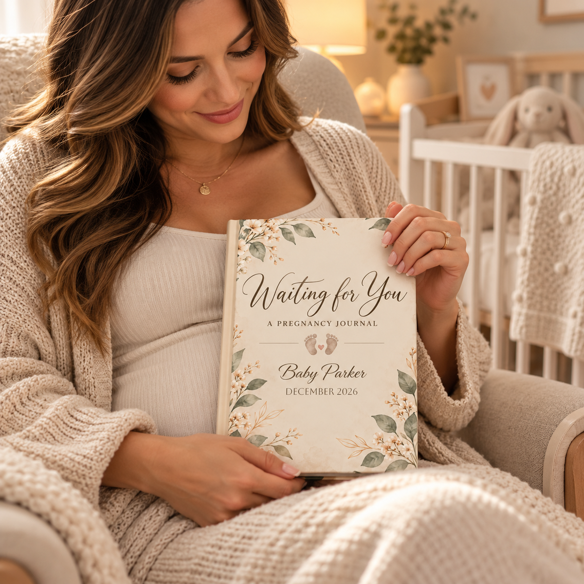 “Waiting for You” Personalized Pregnancy Journal & Baby Memory Book